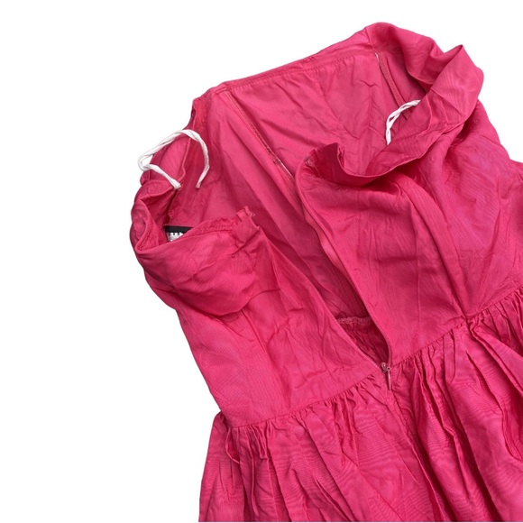 Vintage 1980's Mini Hot Pink Prom Formal Dress Ruffle Party Corset Princess 9/10 - Picture 9 of 10